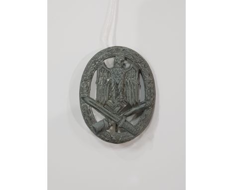 THIRD REICH GENERAL ASSAULT BADGE.  MAKER R KARNETH.  ORIGINAL