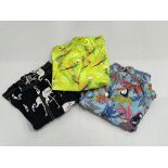 3 x Pairs of Vilebrequin board shorts - bird themed