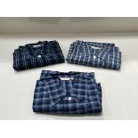 3 x pairs of Derek Rose pyjama's (Blue plaid) - size XXL