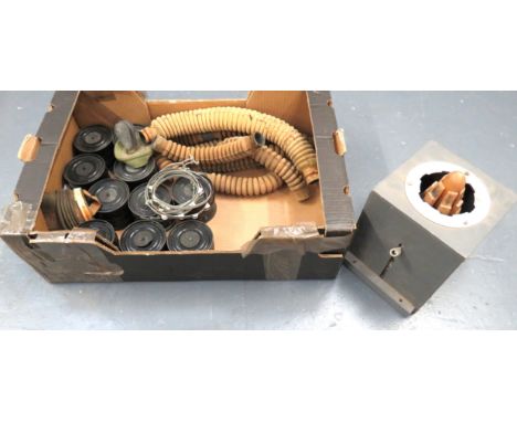 WW2 Civilian/ARP Respirator Filter Changing Machineconsisting grey painted box with internal lemon squeezer mechanism which i