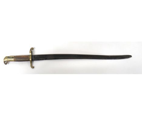 Norwegian M60/67 Yataghan Bayonet22 inch, single edged, yataghan blade with wide fuller.  Brass muzzle ring and crossguard.  