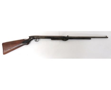BSA Early Pre War Pattern Air Rifle.22, 19 1/2 inch, fixed barrel.  Front blade sight and rear adjustable block sight.  Lower