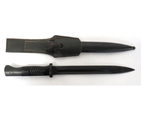German Third Reich Seitengewehr M84/98 3rd Model Bayonet10 inch, single edged, blackened blade with fuller.  Forte marked "73