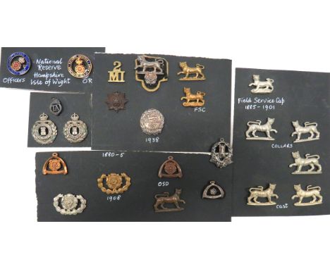 24 x Hampshire Collar Badgesincluding white metal 2nd VB tiger ... White metal KC Isle Of Wight Rifles ... Silvered 7th Hamps