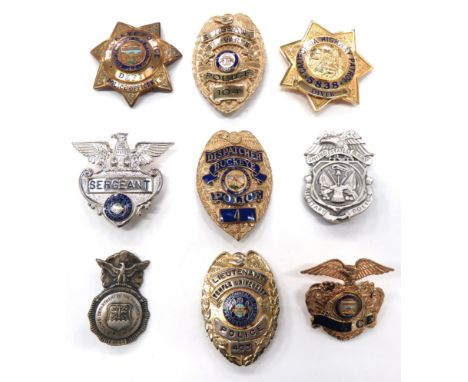 9 x American Police Breast/Hat Badgesgilt and enamel examples include Buckeye Police Dept. Police Officer ... Buckeye Police 