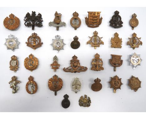 30 x Corps Cap Badgesincluding brass Army Ordnance Corps ... Brass, KC ERVII RE ... Bi-metal, KC Royal Corps Of Signals ... B