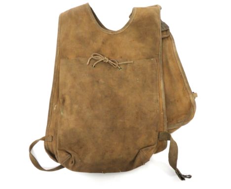 American M2 Ammunition Poncho Style Bagcanvas, front and rear bags to hold 81 mm mortar shells.  Heavy shoulder straps with q