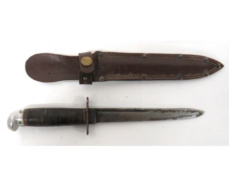 American Western Knife Co Commando Combat Knife6 3/4 inch, single edged blade with short narrow fuller.  Forte marked "Wester