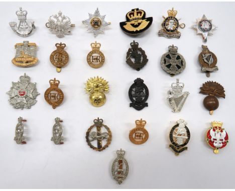 25 x Various Post 1953 Cap Badgesincluding white metal, QC Border Reg ... Bi-metal QC RADC ... Gilt, white metal and enamel Q