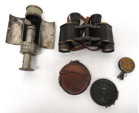 Four Items Of WW1 And Earlier Officer's Equipmentconsisting Short & Mason 1900 pocket instrument.  Complete in leather case .