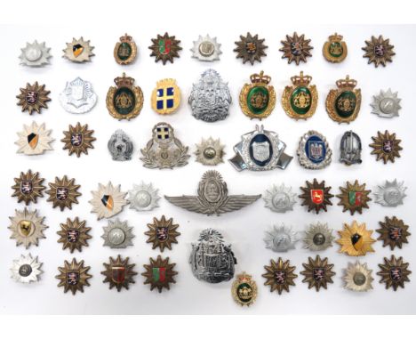 55 x European Police Badgesincluding alloy, West German Niedersachsen Dist ... Alloy West German Schewsiei Halstein Dist ... 