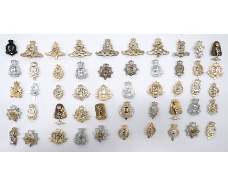 50 x Anodised Corps Cap Badgesincluding QC Royal Military Police ... QC REME ... QC Intelligence Corps ... QC Army Catering C