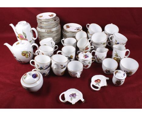 A collection of Royal Worcester Evesham tea and coffee sets. Including tea and coffee pots, sugar bowls, milk jugs, cups and 