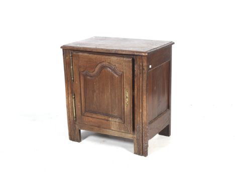 A 19th century Continential oak single door cupboard. L75cm x D48cm x H80cm.