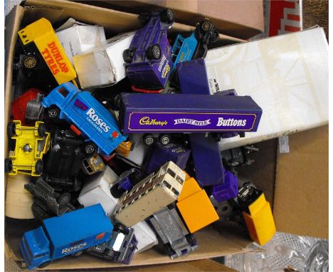 A Meccano stationary engine, a quantity of die cast vehicles including Dinky, and other items (box).