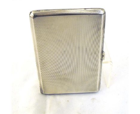 A silver cigarette case, dated London 1940, 200 grams weight, 8.5cm by 13cm. 