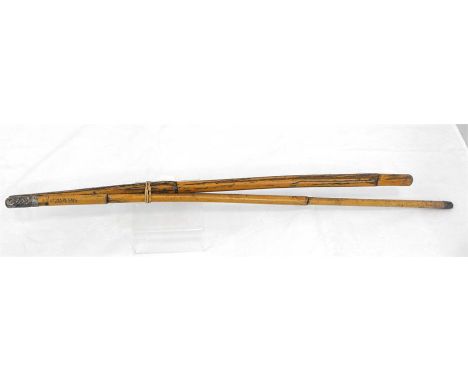 A WWI Coldstream Guards swagger stick 69 cm long, with a cane swagger stick 61 cm long (2)