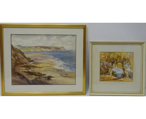 View Towards Sandsend, early 20th century watercolour unsigned possibly Edward H Simpson (British 1901-1989) 23cm x 29cm and 