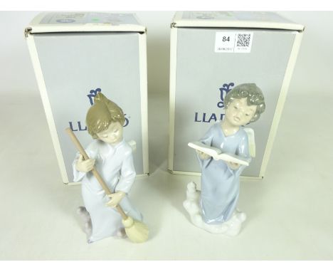 Lladro cherub figures 'Angelic Voice' and 'Sweep away the Clouds', both boxed (2)   Condition Report   Click here for further