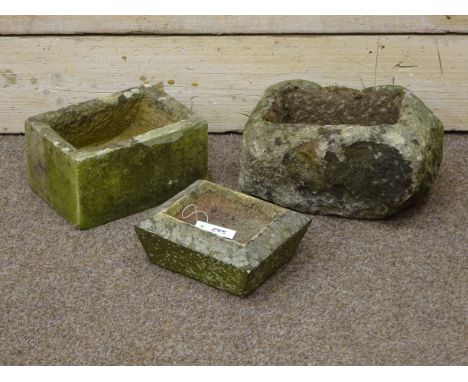 Small sandstone trough and two other troughs 