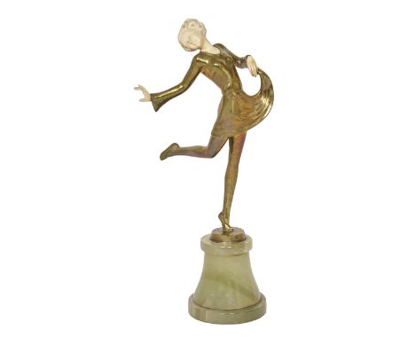 Lorenzl. An art deco bronze and ivory figure of a dancer, c1930, on onyx pedestal, 22.5cm h  Please note Mellors &amp; Kirk h