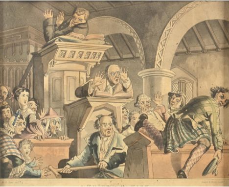 Caricatures. Samuel William Fores (1761-1838) - The Mischief Making Old Maids' &amp; Gossip's Arms, the satire with singerie 