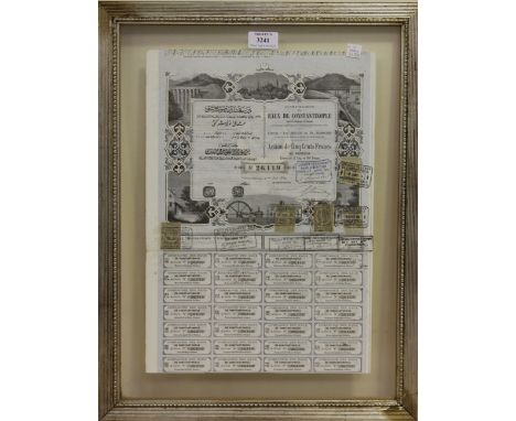 BONDS &amp; SHARES. Two share certificates, one for Lehigh Valley Railroad Company, the other for Lamport and Holt Limited, t