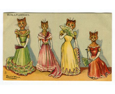 A collection of 22 postcards by Louis Wain, including postcards published by Wildt &amp; Kray and Raphael Tuck &amp; Sons, al