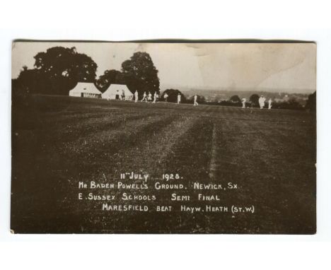 A collection of approximately 108 postcards of cricketing interest, the majority relating to Baden Powell, including photogra
