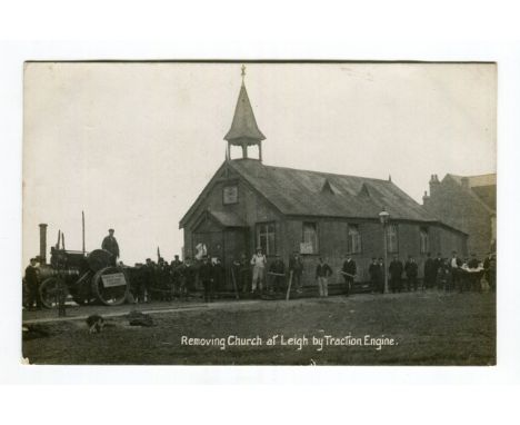 Two photographic postcards of social history interest, comprising the 'The Standard Wine Co' shopfront identified as Claygate