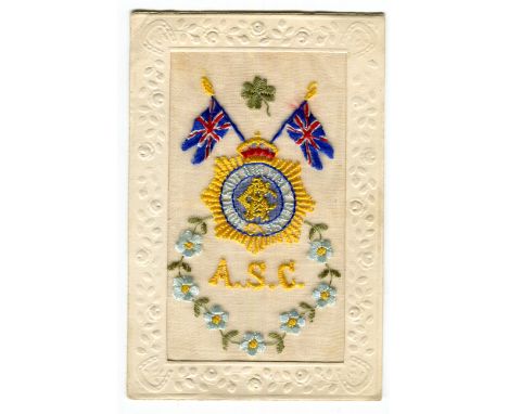 An album containing approximately 17 First World War silk postcards.Buyer’s Premium 29.4% (including VAT @ 20%) of the hammer