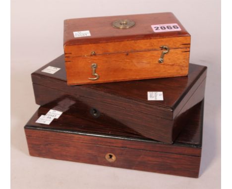 R Field &amp; Son Birmingham school microscope and two rosewood cased compass sets (3)