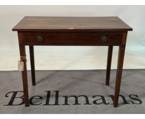 A George III mahogany side tablewith single drawers, 87cm wide x 71cm high