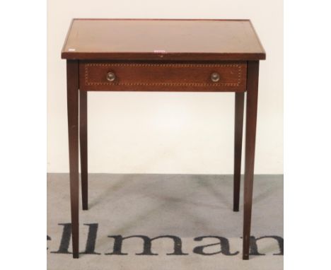 An Edwardian mahogany single drawer side table60cm wide; 69cm high, and a late George III mahogany pier mirror, 45cm wide; 71