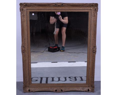 A modern gilt framed rectangular wall mirror91cm wide; 111cm high