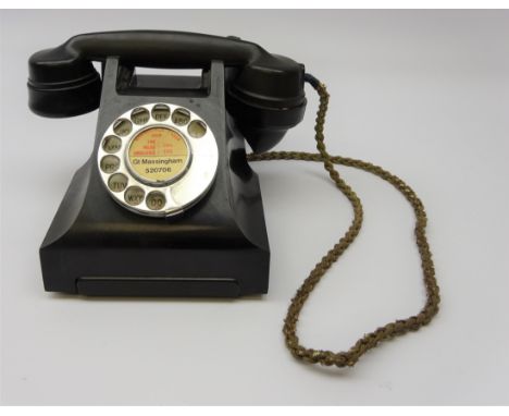 Mid 20th century Bakelite GPO type 322 rotary dial telephone Condition Report Click here for further images, condition, aucti