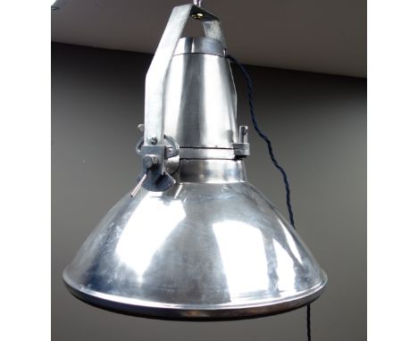 Polished aluminium marine searchlight type centre light fitting, H49cm  Condition Report Click here for further images, condi