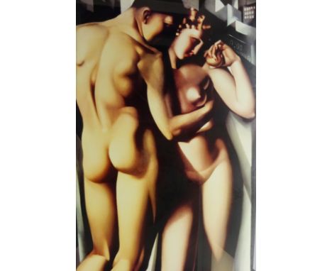 Adam and Eve, colour print after Tamara De Lempicka (Polish 1898-1980) 120cm x 80cm