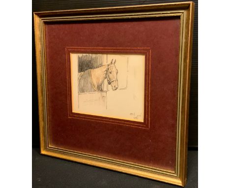 Cecil Aldin (1870 - 1935)Horse sketch,signed, pencil sketch, 10cm x 13cm 