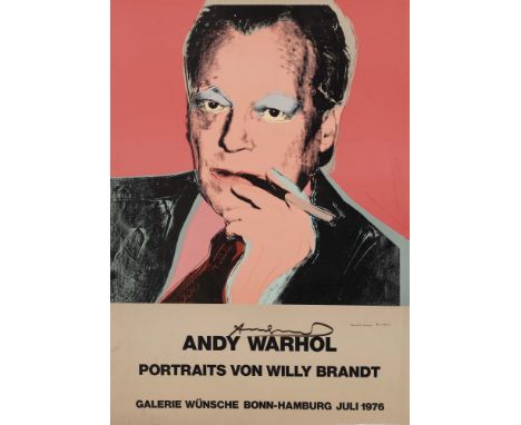 Andy Warhol1928 Pittsburgh - 1987 New YorkAndy Warhol. Portraits von Willi BrandtAusstellungsplakat. Unten Mitte mit der Gefä