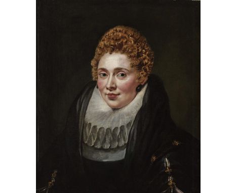 Peter Paul Rubens1577 Siegen - 1640 Antwerpen und MitarbeiterDamenbildnisBrustbild leicht nach links, den Blick zum Betrachte