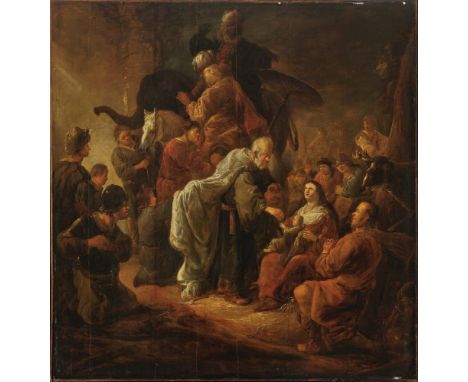 Benjamin Gerritsz. Cuyp1612 Dordrecht - 1652 ebendaDie Anbetung der KönigeR. s.  (oberhalb des Ochsen) signiert "CU[...]P". Ö