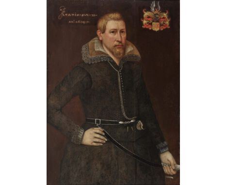Marcus Gheeraerts d. J.1561/62 Brügge - 1636 London, UmkreisBildnis eines 31-jährigen MannesHalbfigur nach rechts. L. o. mit 