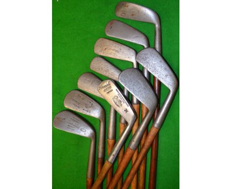 7x various irons and 3x putters to incl Anderson "Arrow" stamp mid iron^ Tongue Brand mid iron^ Gibson Star model jigger^ Thi