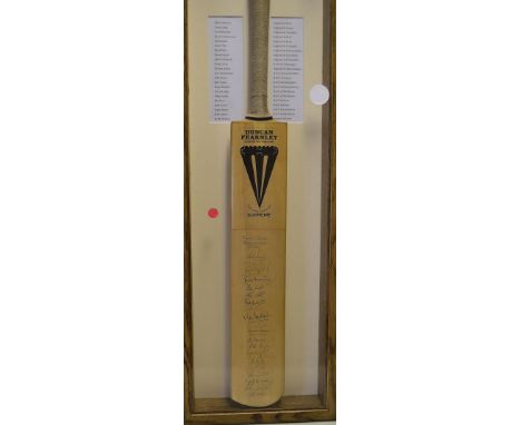 Rare 1974 England Test Trials signed Cricket Bat - full size Duncan Fearnley cricket bat signed to the front by 22 England pl