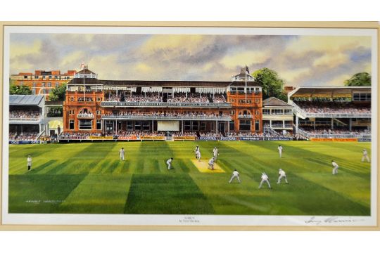 Lord S Cricket Ground Colour Print By Terry Harrison Signed By The Artist Mf G Measuring 55 X 35