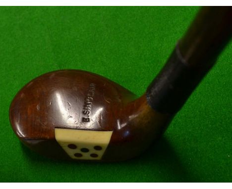 Fine E (Edwin) Sinclair Sunday golf walking stick - fitted with light stained socket head putter handle with ivorine insert f