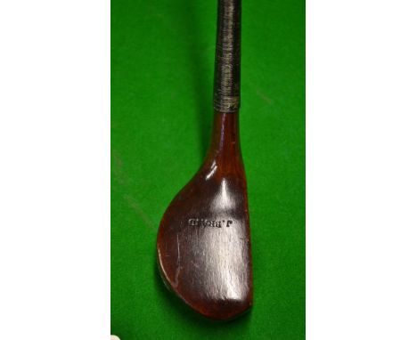 Fine dark stained scare neck compact driver - stamped J. Braid to the head - complete with a small rectangular dark stained f