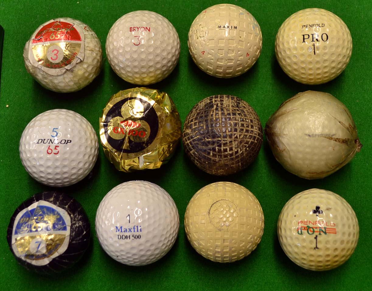 Interesting collection of 12x various golf balls to incl a machine line