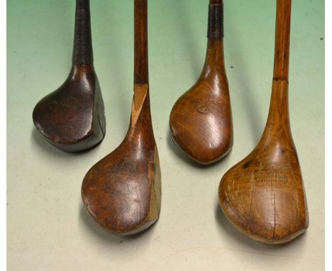 3x various small socket head woods to incl R Forgan St Andrews Crown model brassie c/w triangular face wooden face insert (da